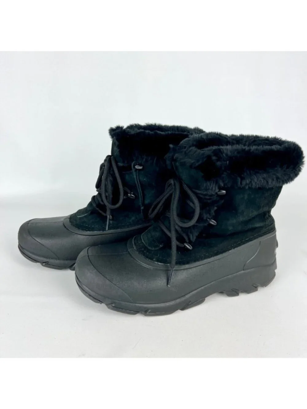 Sorel Womens Snow Angel Winter Ankle Boots Black Waterproof Suede size 7.5